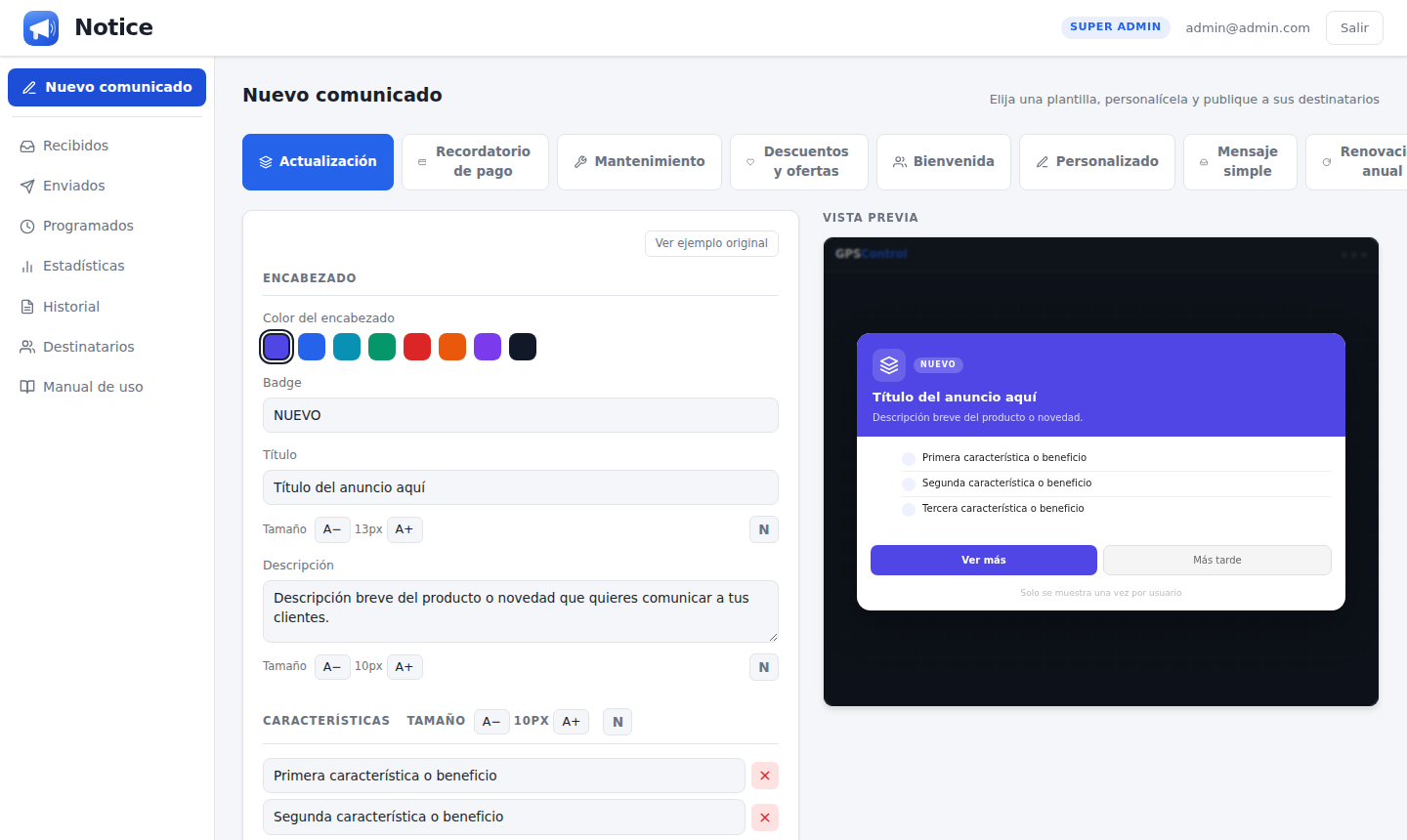 Popups y alertas